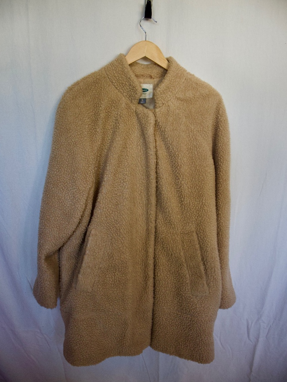 OLD NAVY tan teddy coat Sherpa fur long XL